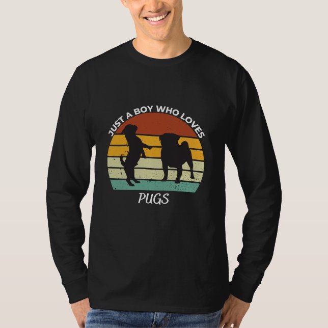 Bara en pojke som kärlek pugs t shirt (Framsida)