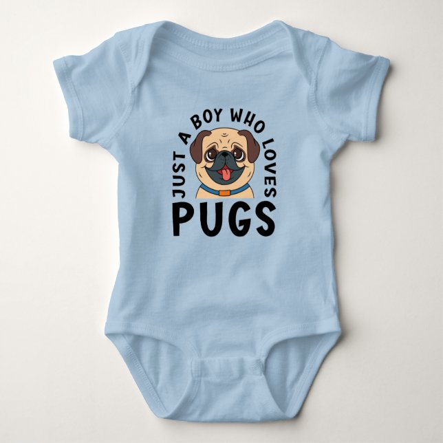 Bara en pojke som Kärlek Pugs T Shirt (Framsida)