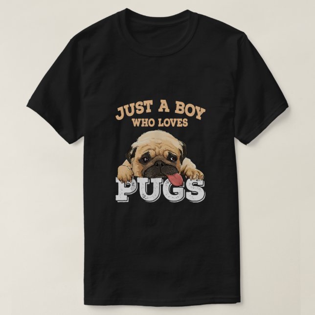 Bara en pojke som kärlek Pugs T Shirt (Design framsida)