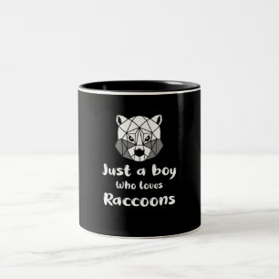 Bara en pojke som kärlek raccoon Två-Tonad mugg