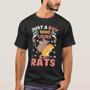 Bara en pojke som Kärlek Råttor Cute Owner Älskare T Shirt