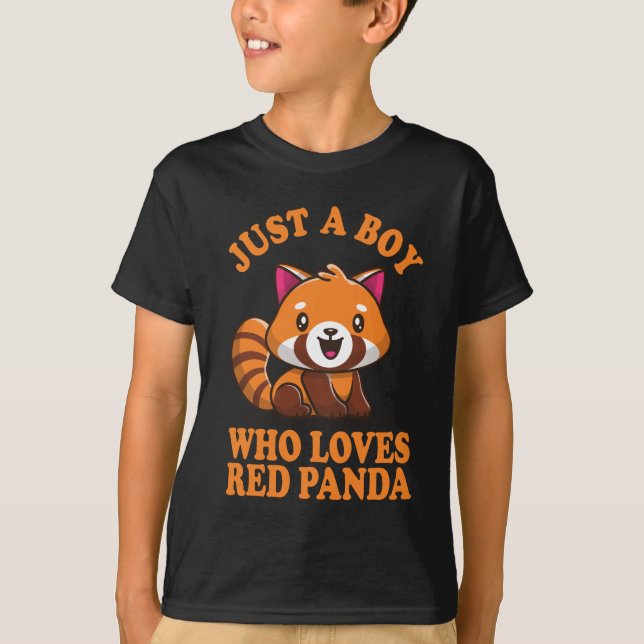 Bara en pojke som Kärlek Red Panda T Shirt (Framsida)