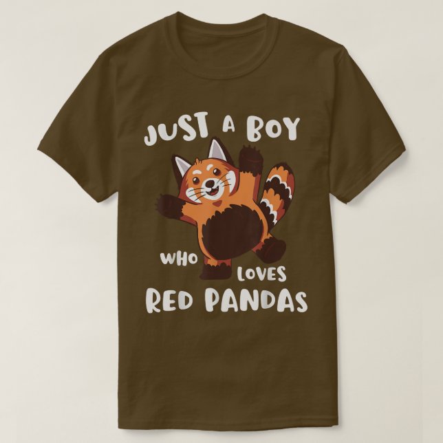 Bara en pojke som Kärlek Red Pandas Cute Kids Funn T Shirt (Design framsida)