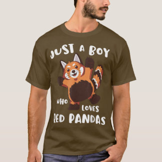 Bara en pojke som Kärlek Red Pandas Cute Kids Funn T Shirt