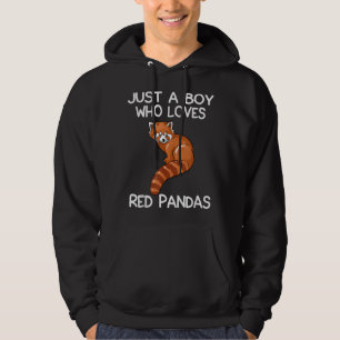 Bara en pojke som Kärlek Red Pandas Gift Red Panda Hoodie