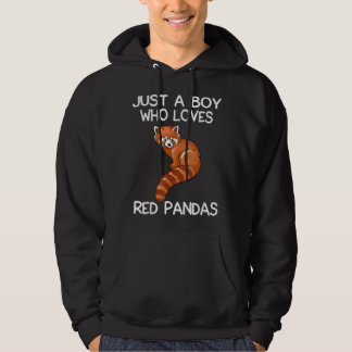 Bara en pojke som Kärlek Red Pandas Gift Red Panda Hoodie