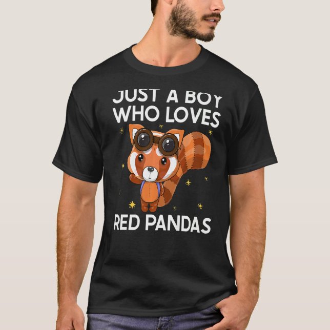 Bara en pojke som Kärlek Red Pandas Red Panda För  T Shirt (Framsida)