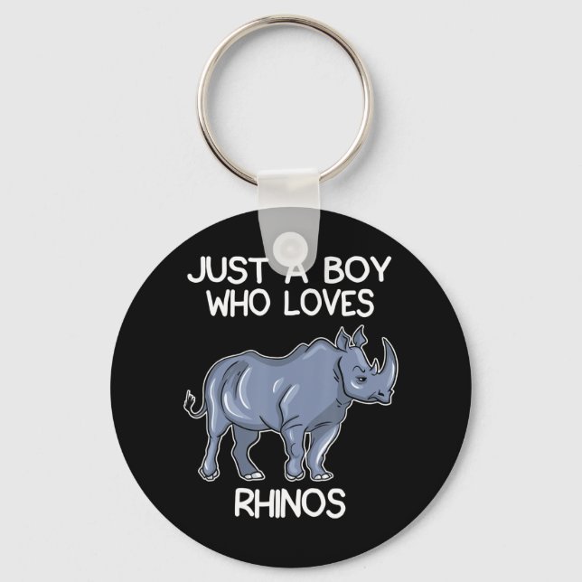 Bara en pojke som Kärlek Rhinos Älskare Gift Rhino Nyckelring (Framsida)