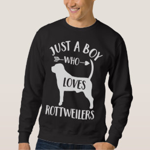 Bara en pojke som Kärlek Rottweilers Hund älskare  Lång Ärmad Tröja