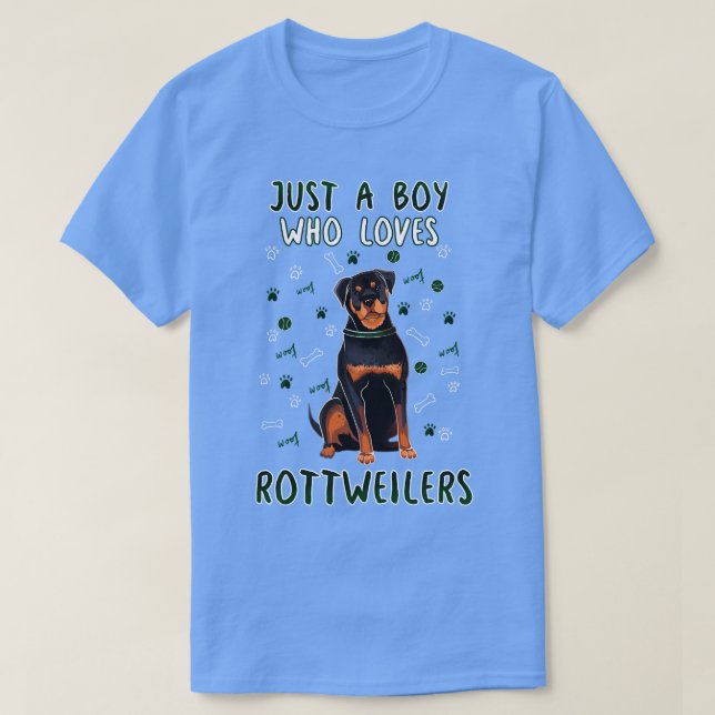 Bara en pojke som Kärlek Rottweilers T Shirt (Design framsida)