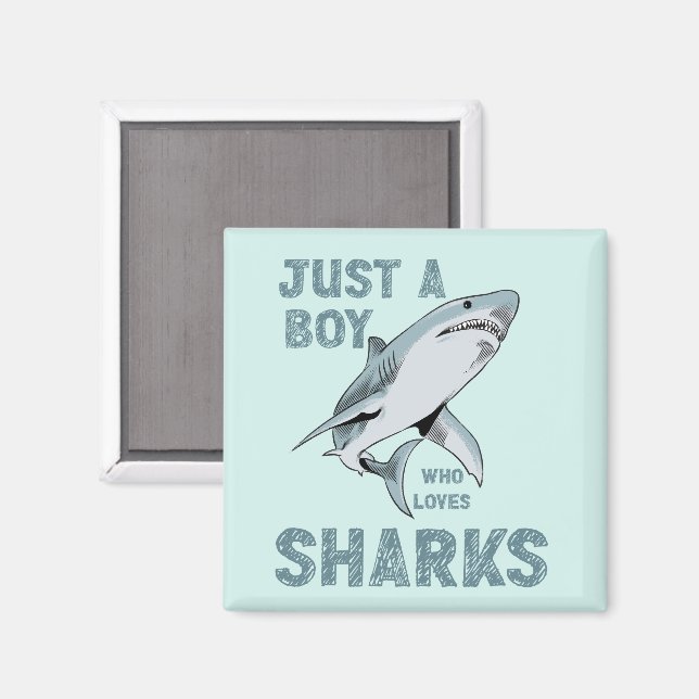 Bara en pojke som kärlek Shark Älskare Magnet (Front/Back)