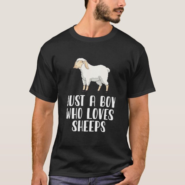 Bara en pojke som Kärlek Sheeps T Shirt (Framsida)