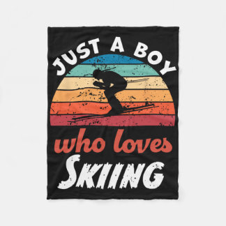 Bara en pojke som Kärlek Skiing Kids Skiing Boys Fleecefilt