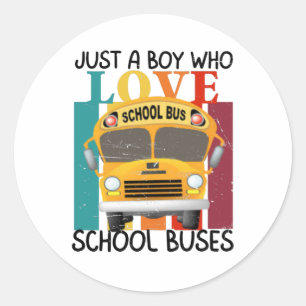 Bara en pojke som kärlek skolade buss runt klistermärke