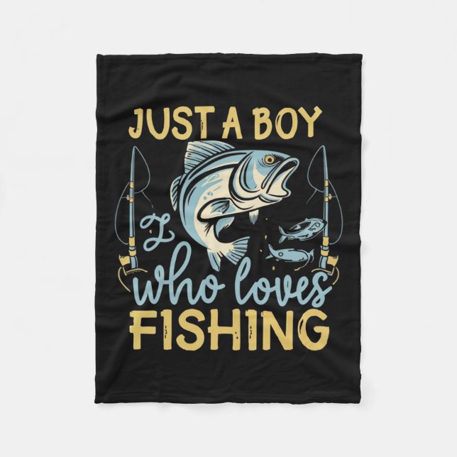 Bara en pojke som Kärlek som fiskade Anglers ömma  Fleecefilt (Framsidan)