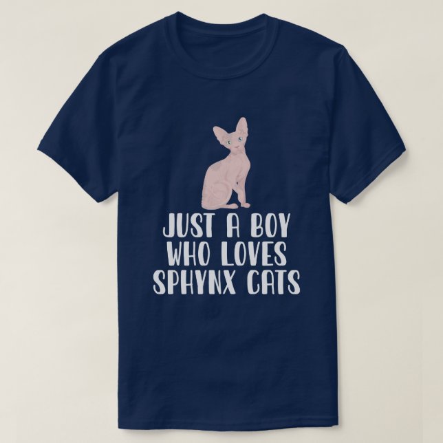 Bara en pojke som Kärlek Sphynx Cats T Shirt (Design framsida)