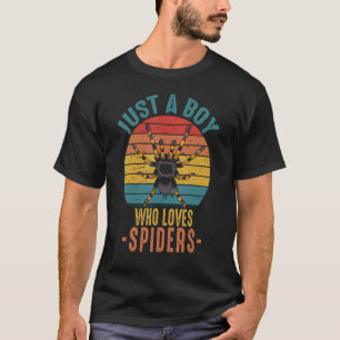 Bara en pojke som Kärlek Spiders Retro Vintage Pet T Shirt