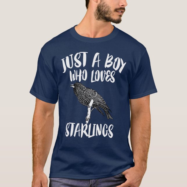 Bara en pojke som Kärlek Starlings fåglar T Shirt (Framsida)