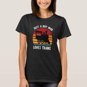 Bara en pojke som Kärlek Tåg Boys Kids Småbarn Bab T Shirt