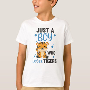 Bara en pojke som Kärlek tiger åt sötare djur Tige T Shirt