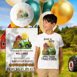 Bara en pojke som Kärlek Tractor Farm Birthday Boy T Shirt