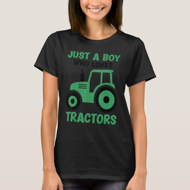 Bara en pojke som Kärlek Tractor Farm Boys Kids 11 T Shirt (Framsida)
