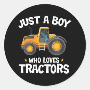 Bara en pojke som Kärlek Tractor Farm Lifestyle Bo Runt Klistermärke