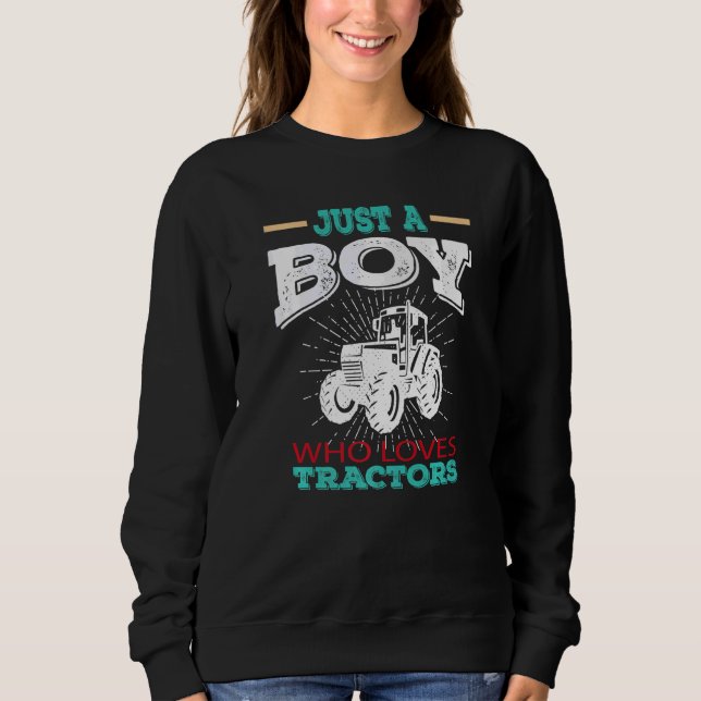 Bara en pojke som Kärlek Tractor Farmer Future Tra T Shirt (Framsida)