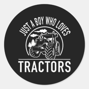 Bara en pojke som Kärlek Tractor Funny Tractor Far Runt Klistermärke
