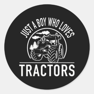 Bara en pojke som Kärlek Tractor Funny Tractor Far Runt Klistermärke