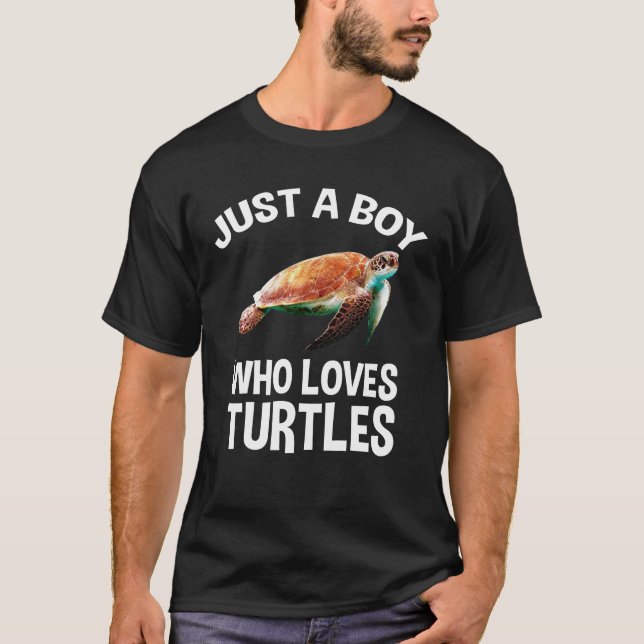 Bara en pojke som Kärlek Turtles T Shirt (Framsida)