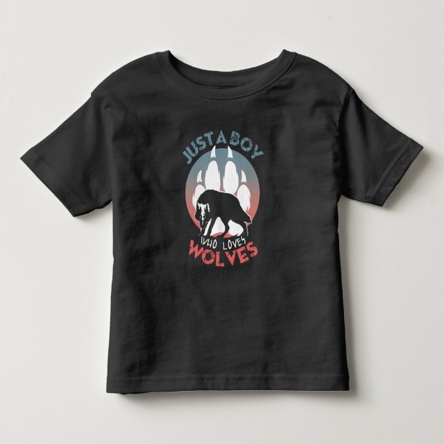 Bara en pojke som kärlek vargar t shirt (Framsida)