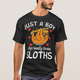 Bara en pojke som verkligen kärlek Sloth lat Sloth T Shirt