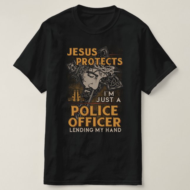 Bara en polis lånar ut min hand t shirt (Design framsida)