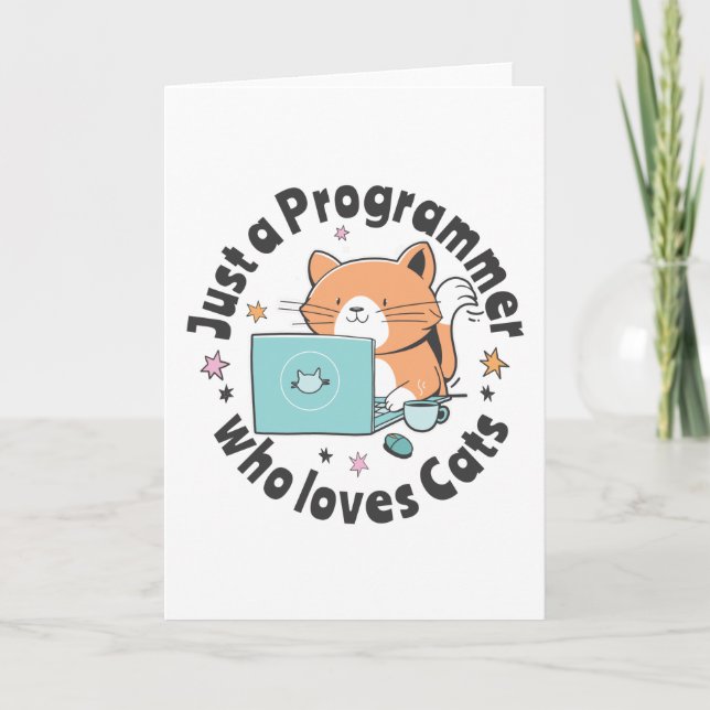 Bara en programmerare som kärlek katter kort (Framsida)