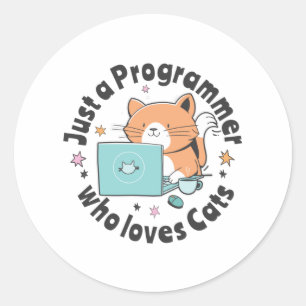 Bara en programmerare som kärlek katter runt klistermärke