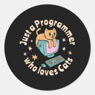 Bara en programmerare som kärlek katter runt klistermärke