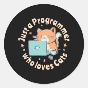 Bara en programmerare som kärlek katter runt klistermärke