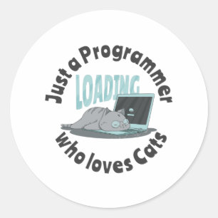 Bara en programmerare som kärlek katter runt klistermärke
