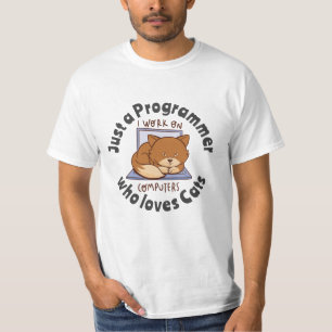 Bara en programmerare som kärlek katter t shirt