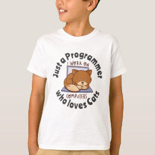 Bara en programmerare som kärlek katter t shirt
