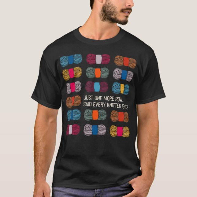 Bara En Rad Rolig Stickning Virkning T Shirt (Framsida)