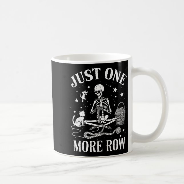 Bara En Rad Till Skelett Virka Katt Rolig Sticknin Kaffemugg (Höger)