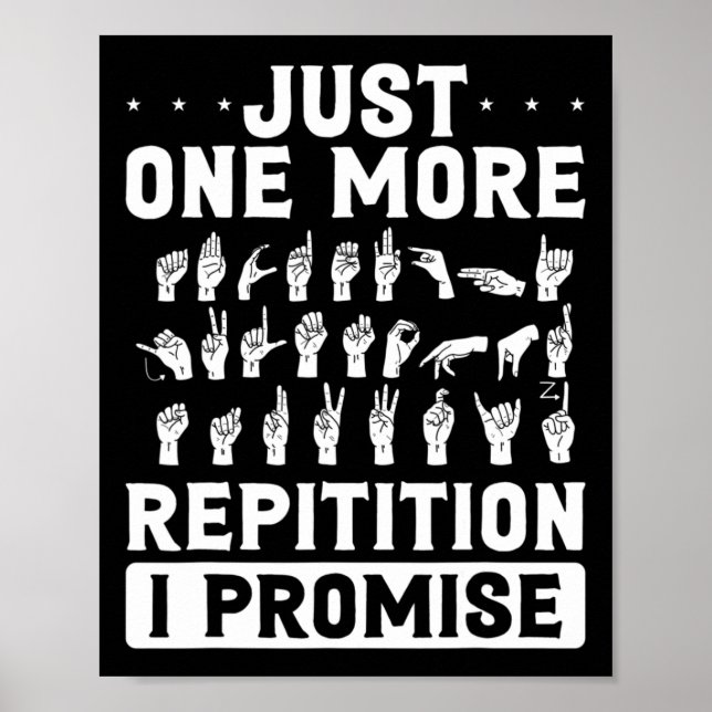 Bara En Reps Mer Jag Lovar Design För Döva Poster (Framsidan)