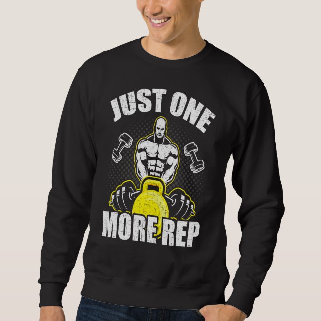 Bara En Reps Till Kroppsbyggande Viktlyftning Trän Lång Ärmad Tröja (Framsida)