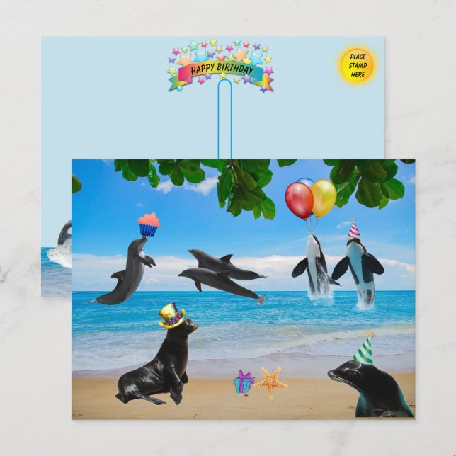 Bara en riktigt dum sjöslags födelsedags vykort (Fram/baksida)