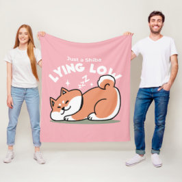 Bara en Shiba Ljuger lågt: Cute Shiba Inu Design Fleecefilt