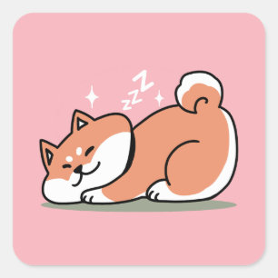 Bara en Shiba Ljuger lågt: Cute Shiba Inu Design Fyrkantigt Klistermärke