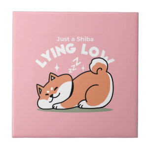 Bara en Shiba Ljuger lågt: Cute Shiba Inu Design Kakelplatta