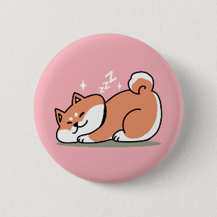 Bara en Shiba Ljuger lågt: Cute Shiba Inu Design Knapp